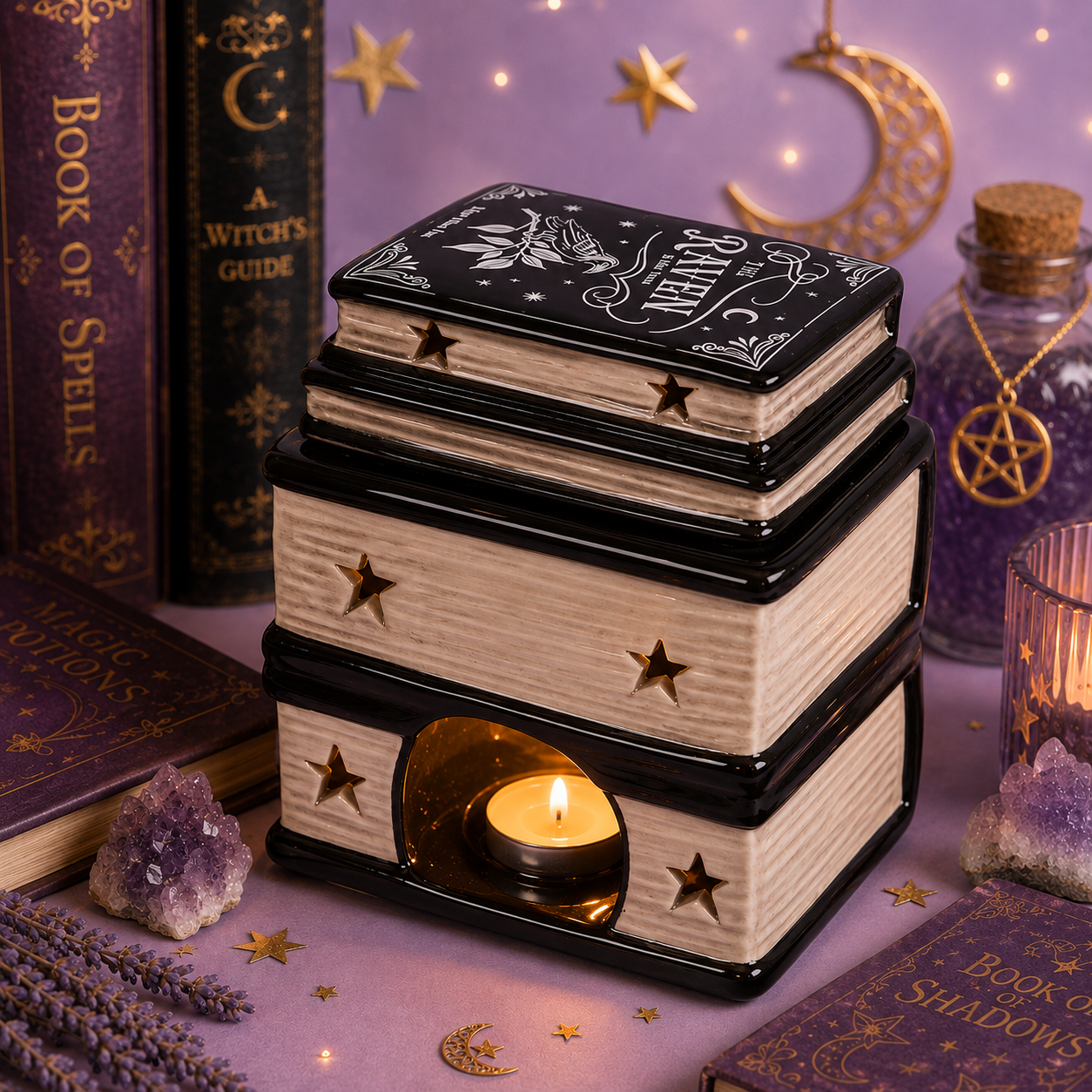 Quemador de Wax Melts Libro de Hechizos