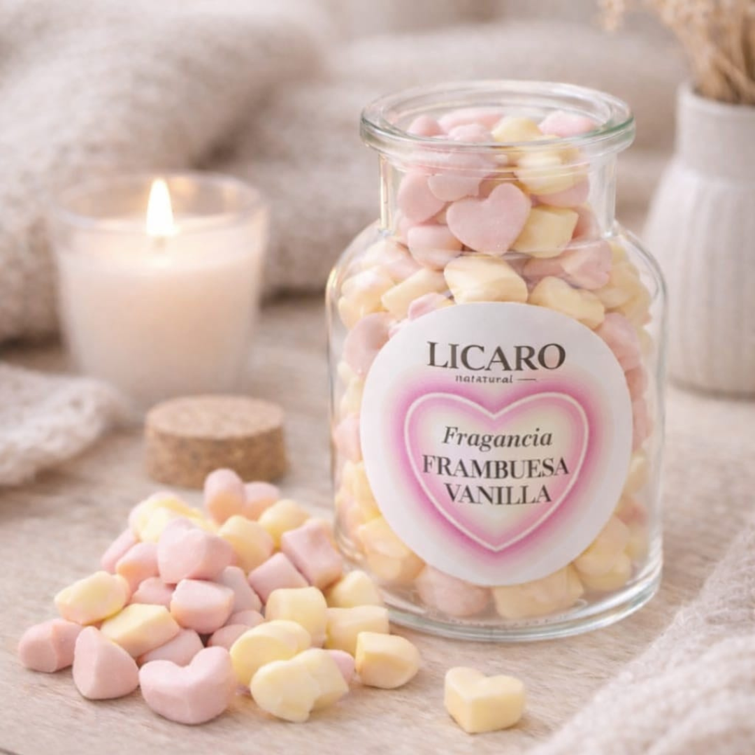 Wax Melts Latidos de Vainilla y Frambuesa – Aroma Dulce | LICAROMA