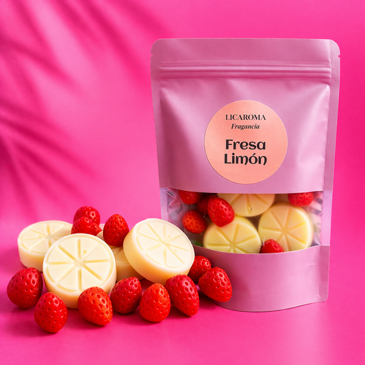 Wax Melts Fresa Limón | Aroma Dulce y Cítrico | LICAROMA