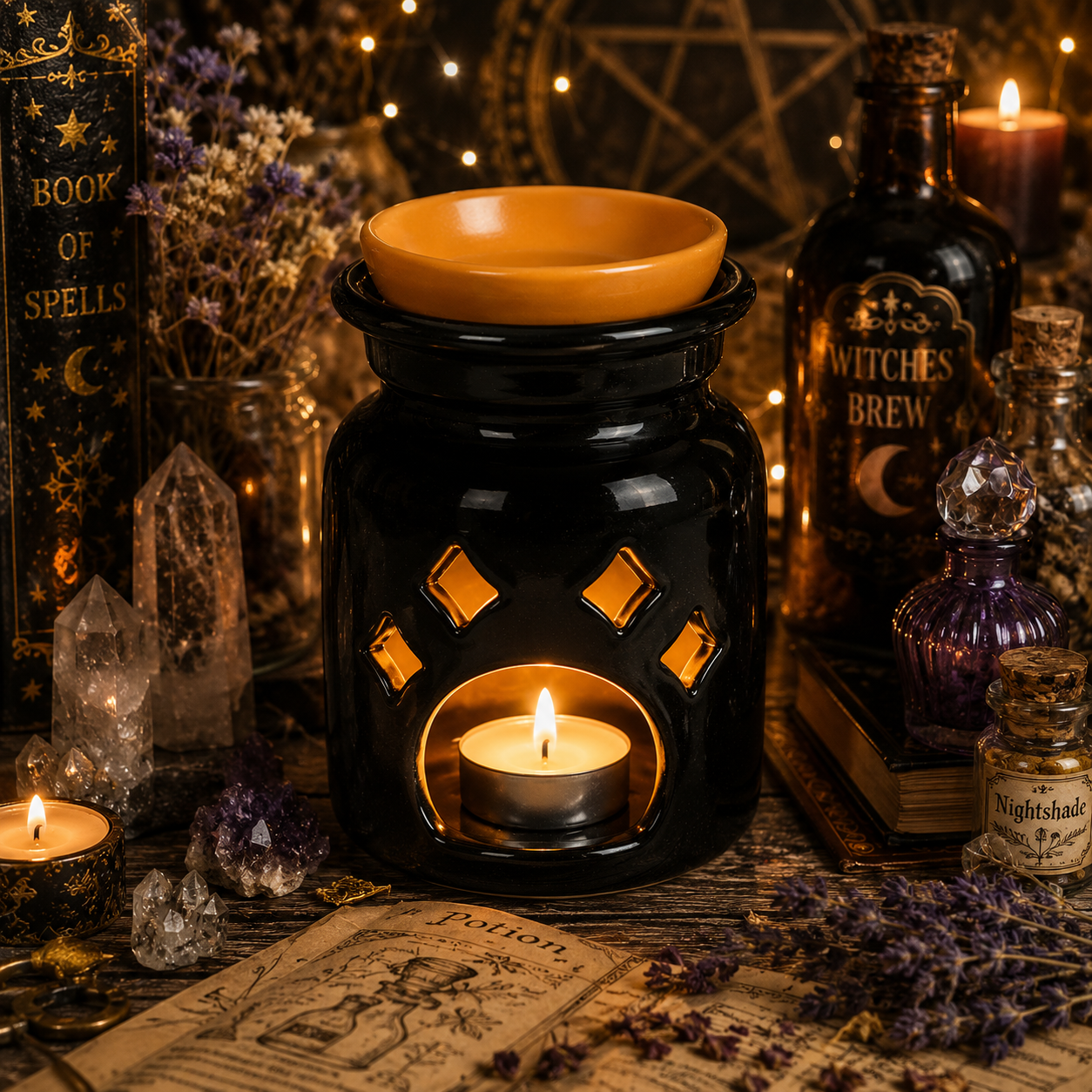 Quemador de Wax Melts Bote Pócima Negro